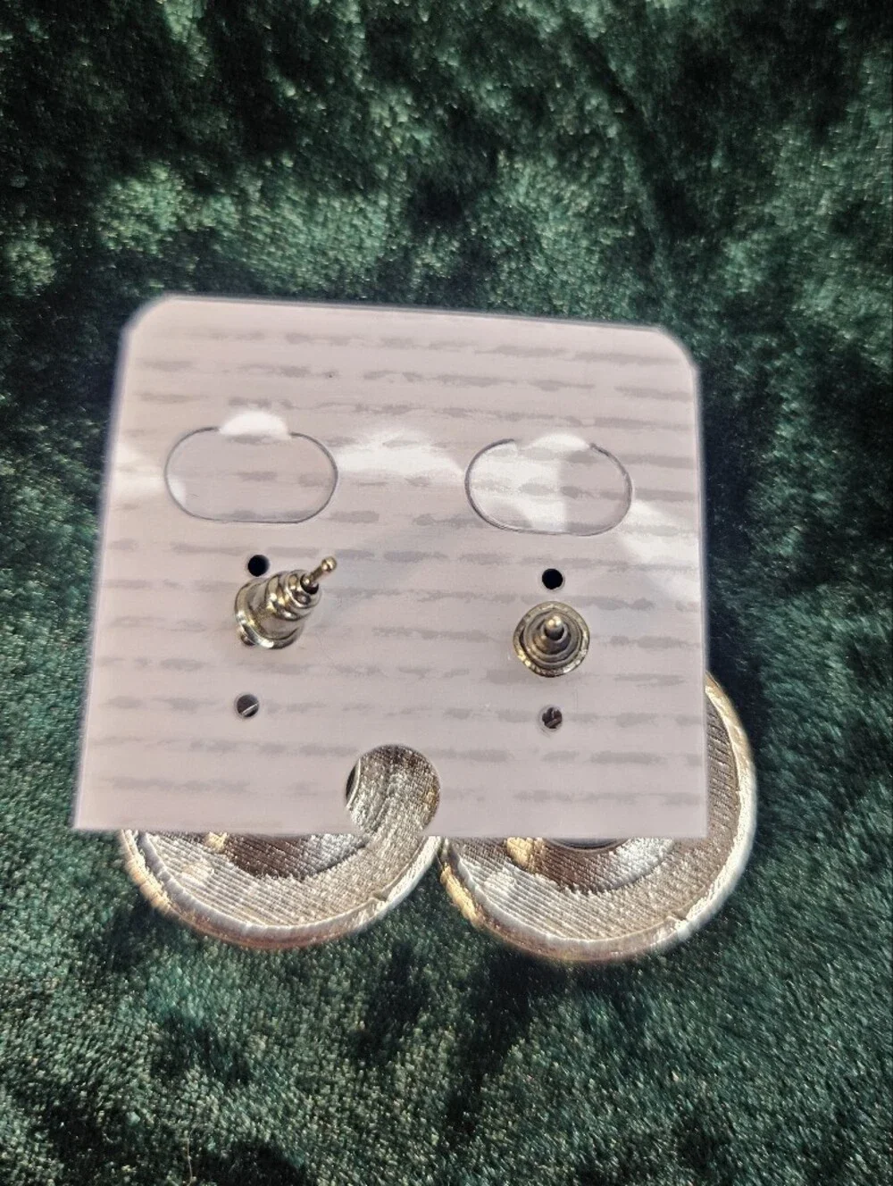Vintage-Style Silver Crystal Round Stud Earrings - Clear